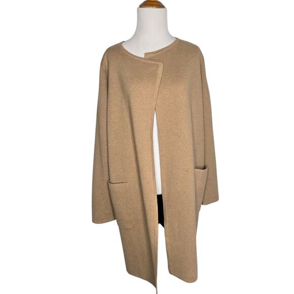 J. Crew Collarless Sweater Blazer Longline Merino Colorblock Women Small - Picture 2 of 11